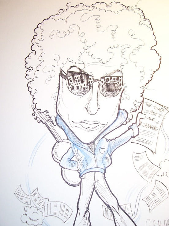 Bob Dylan Roll Caricature