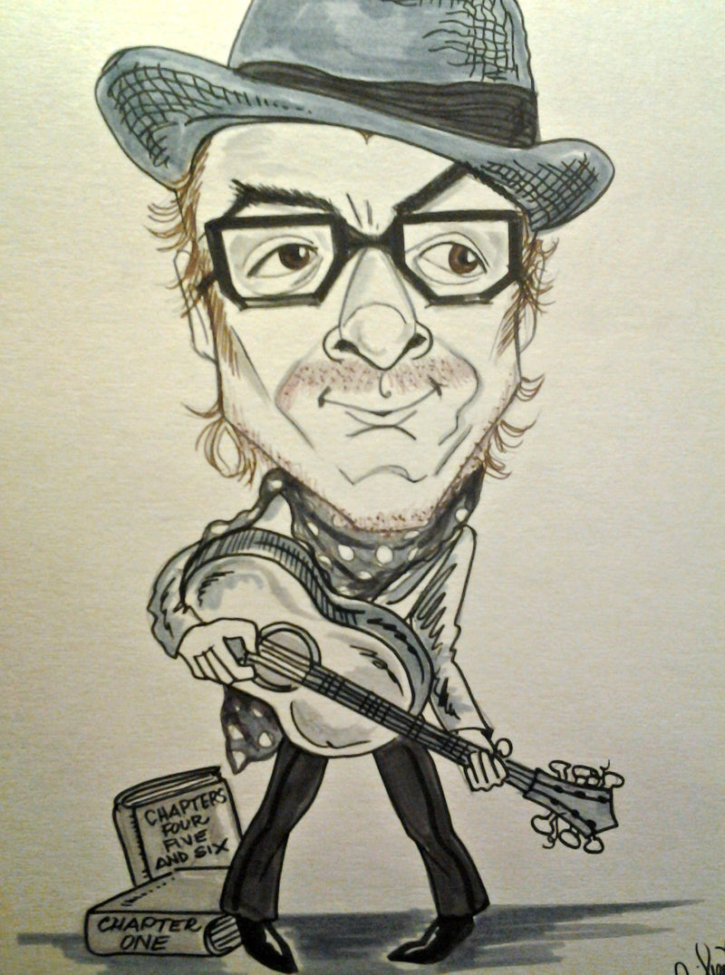 Elvis Costello Pop Portrait Rock and Roll Caricature Music Art