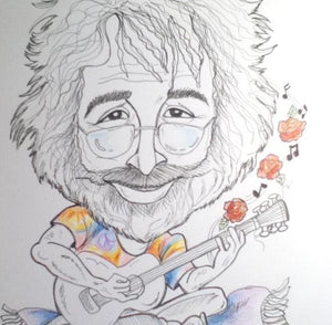 Jerry Garcia Rock and Roll Caricature