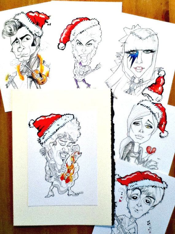 Rock & Roll Holiday Greeting Cards Set of 12