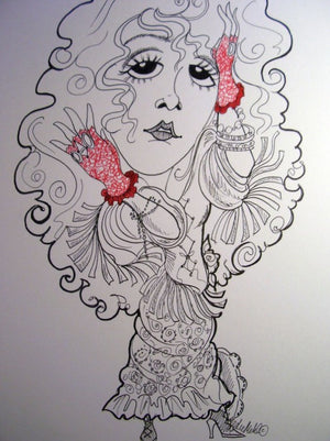 Stevie Nicks Rock and Roll Caricature