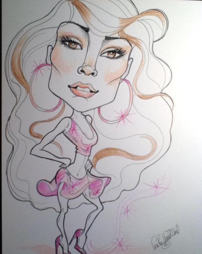 J Lo Jennifer Lopez Rock & Roll Caricature