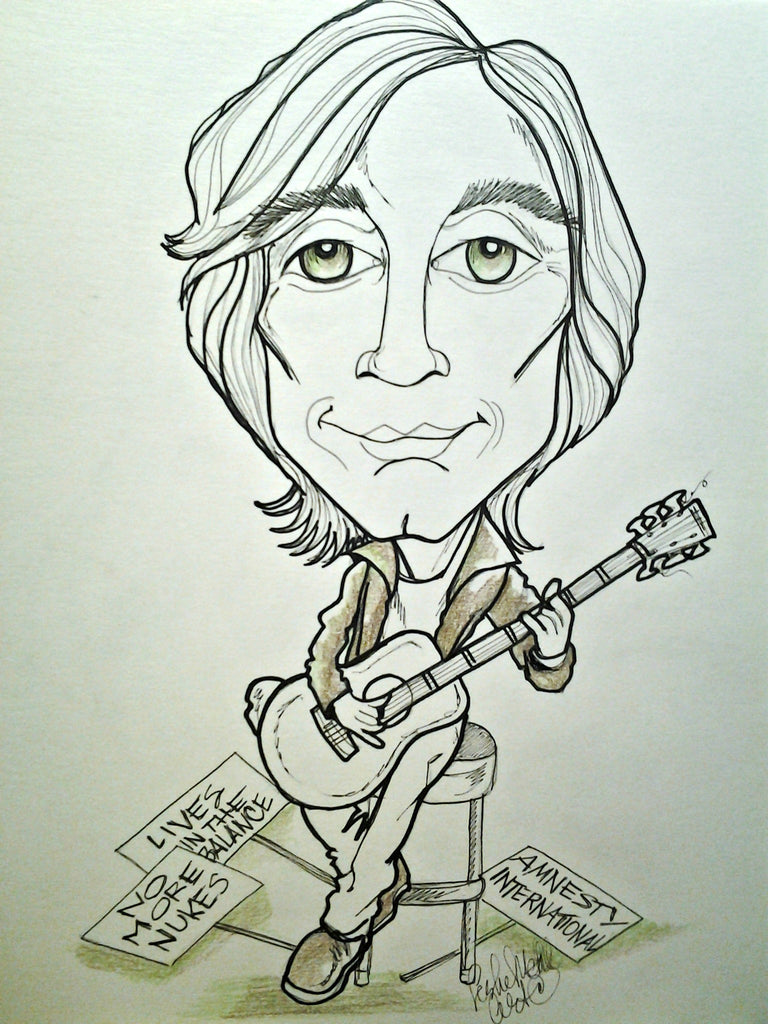 Jackson Browne Rock Portrait Rock and Roll Caricature Music Art Print
