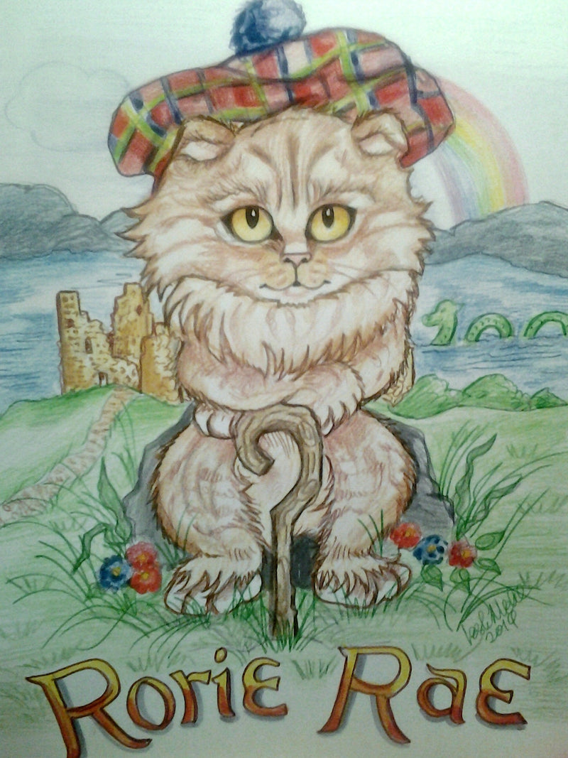 Custom Art Pet Portrait Cat Full Color 11 x 14