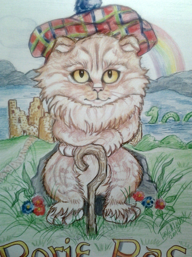 Custom Art Pet Portrait Cat Full Color 11 x 14