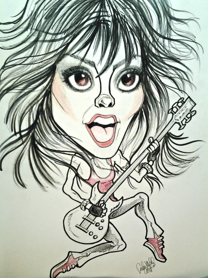Joan Jett Pop Portrait Rock and Roll Caricature Music Art