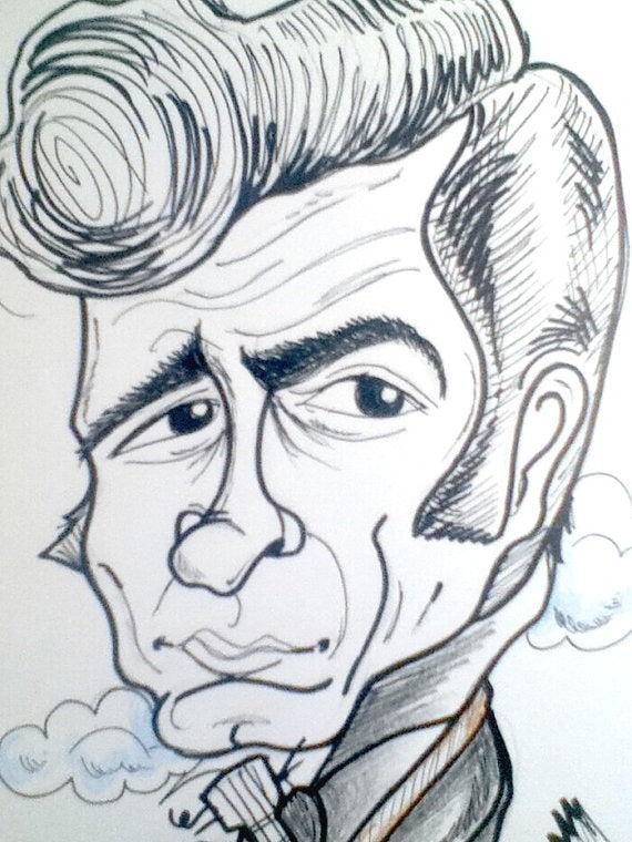 Johnny Cash Rock and Roll Caricature