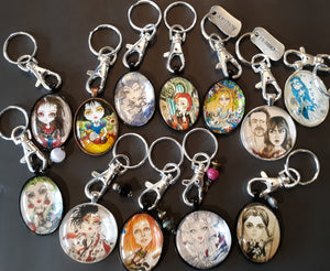 Original Art Keychains with Charms