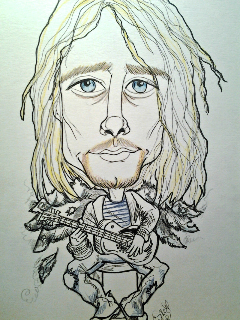 Kurt Cobain Nirvana Pop Portrait Rock and Roll Caricature Music Art