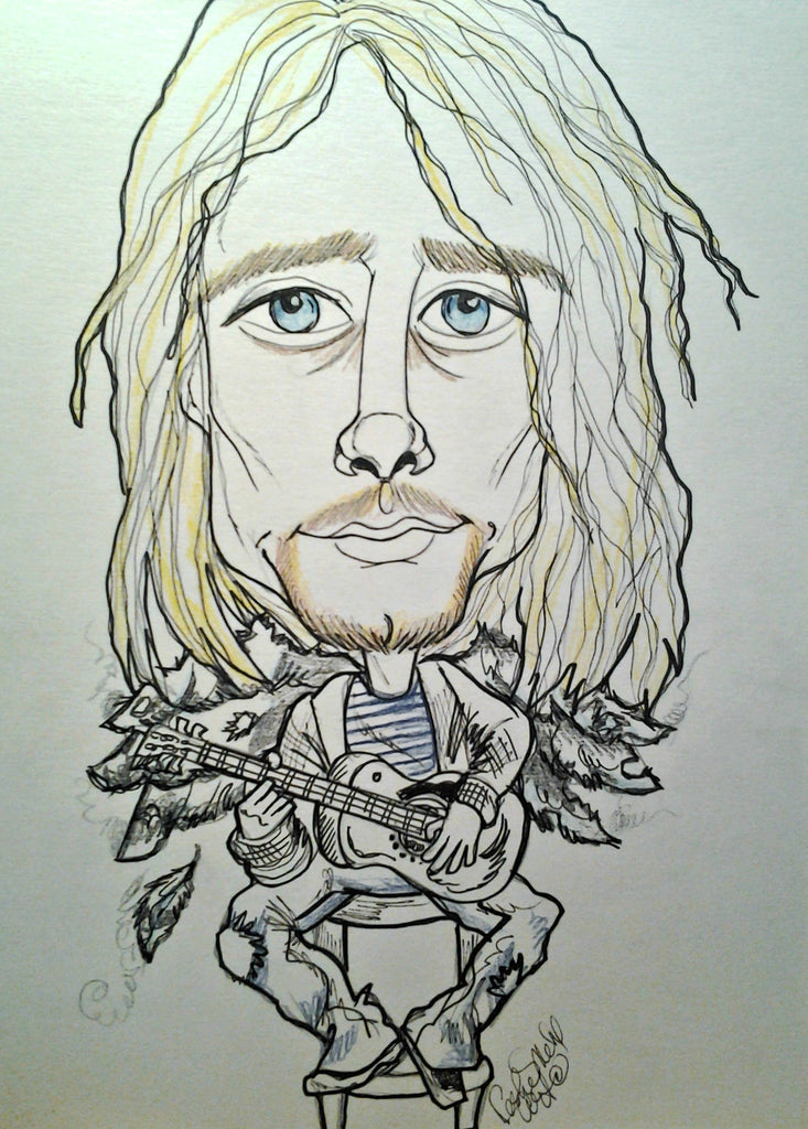 Kurt Cobain Nirvana Pop Portrait Rock and Roll Caricature Music Art