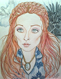 Little Dove Sansa Face Portrait Fantasy Art Print