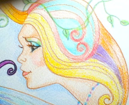 Love Girl With A 60's Groove Art Print