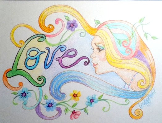 Love Girl With A 60's Groove Art Print