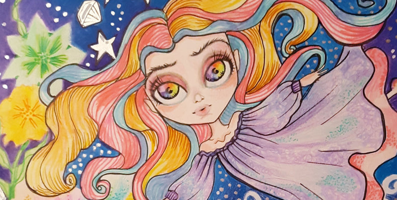 The Girl With Kalidescope Eyes Art Print Music Art