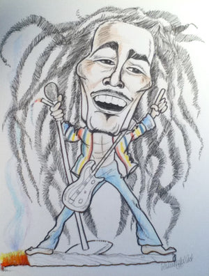 Bob Marley Rock and Roll Caricature