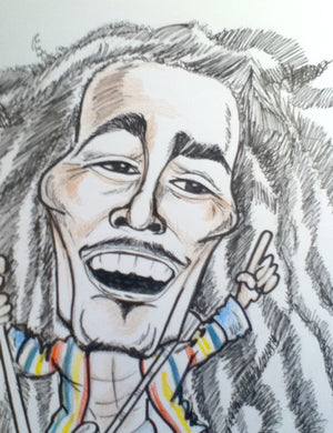 Bob Marley Rock and Roll Caricature