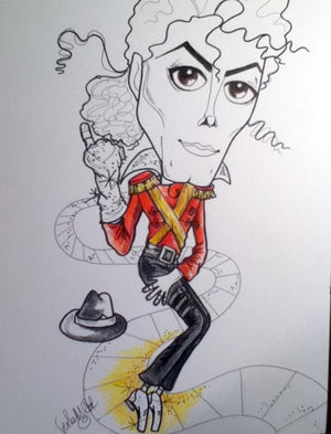 Michael Jackson Rock and Roll Caricature