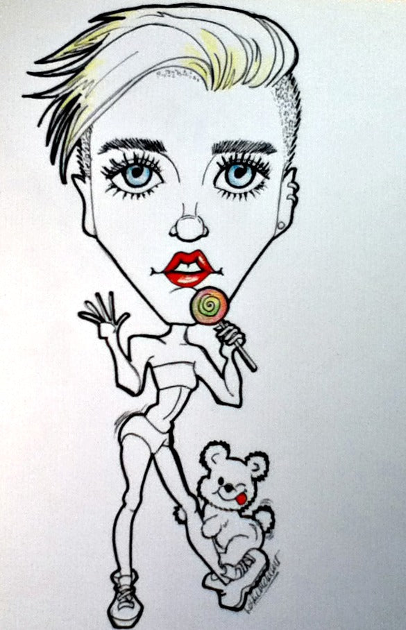 Miley  Cyrus Rock and Roll Caricature