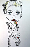 Miley  Cyrus Rock and Roll Caricature