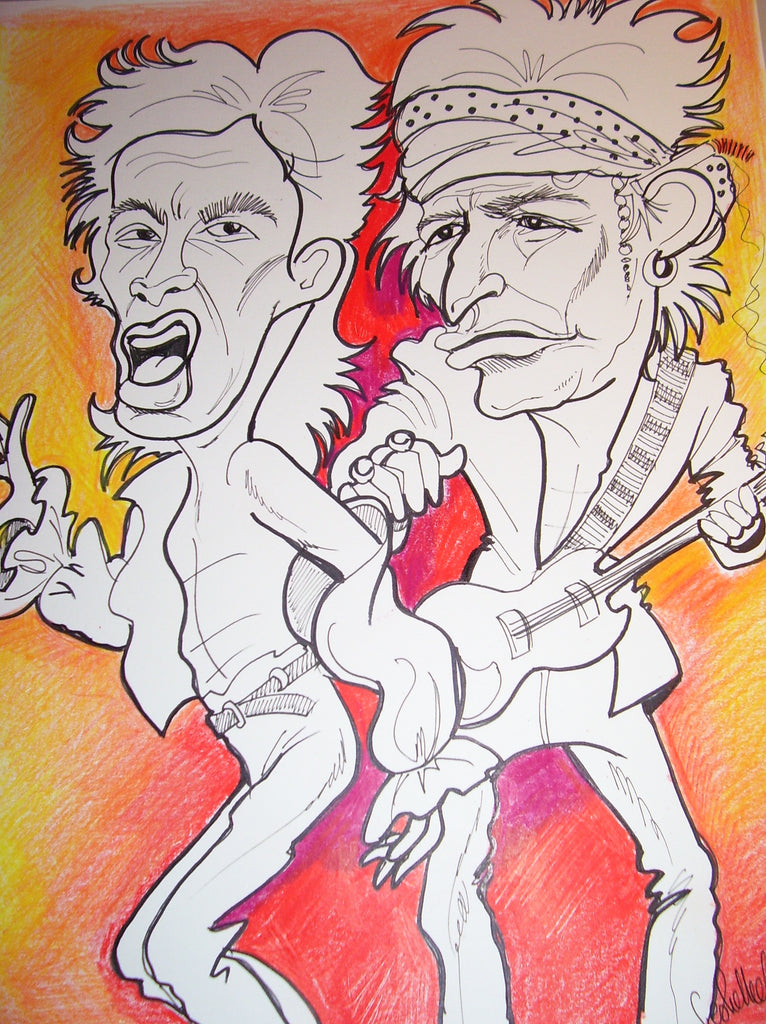 Old Mick and Old Keith Rock and Roll Caricature