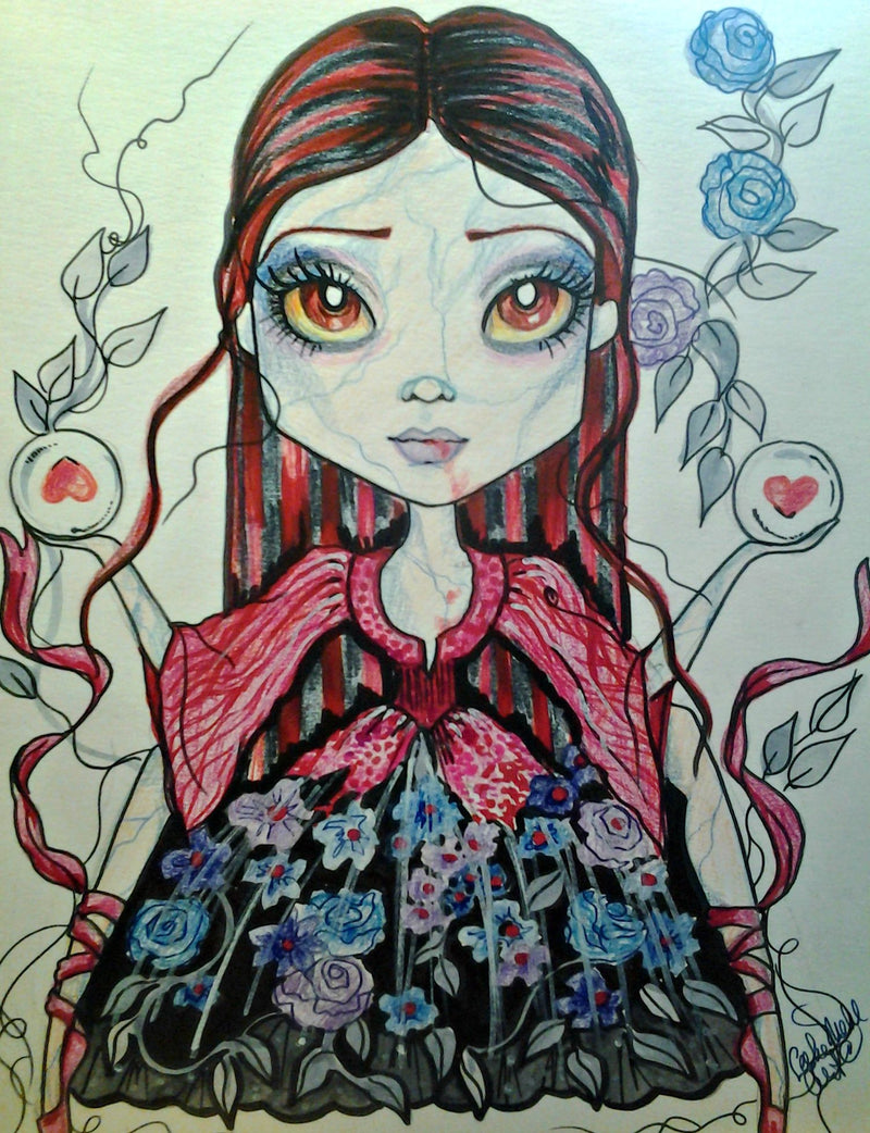 The Mystical Oracle Big Eye Fantasy ARt Print by Leslie Mehl