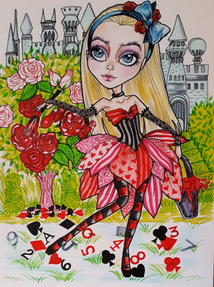 Alice Wonderland Roses Art 