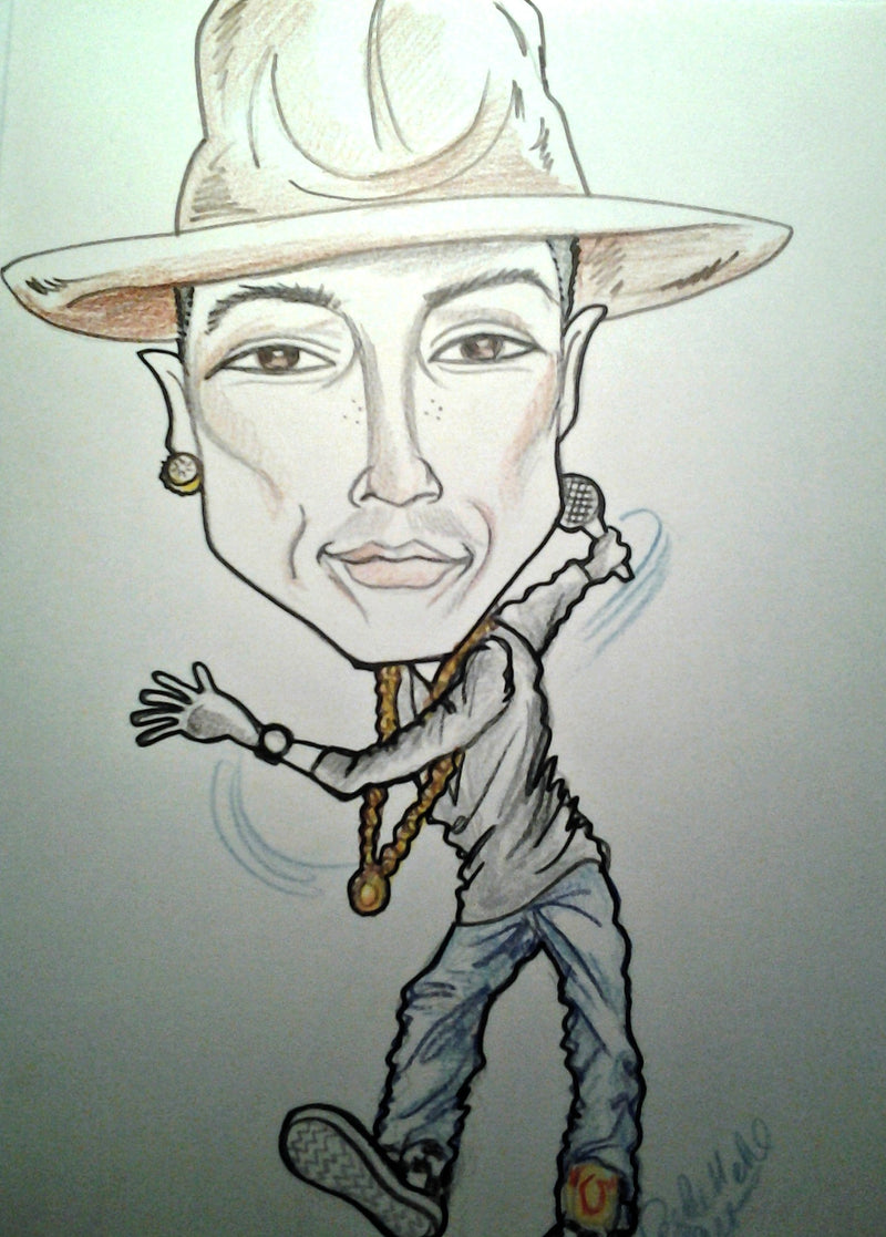 Pharrell Williams Rock and Roll Caricature
