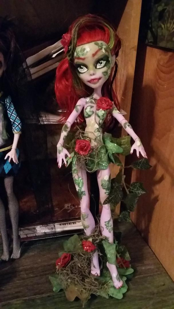 Poison Ivy OOAK Custom Monster High doll repaint Lowbrow art Inspired Art Doll