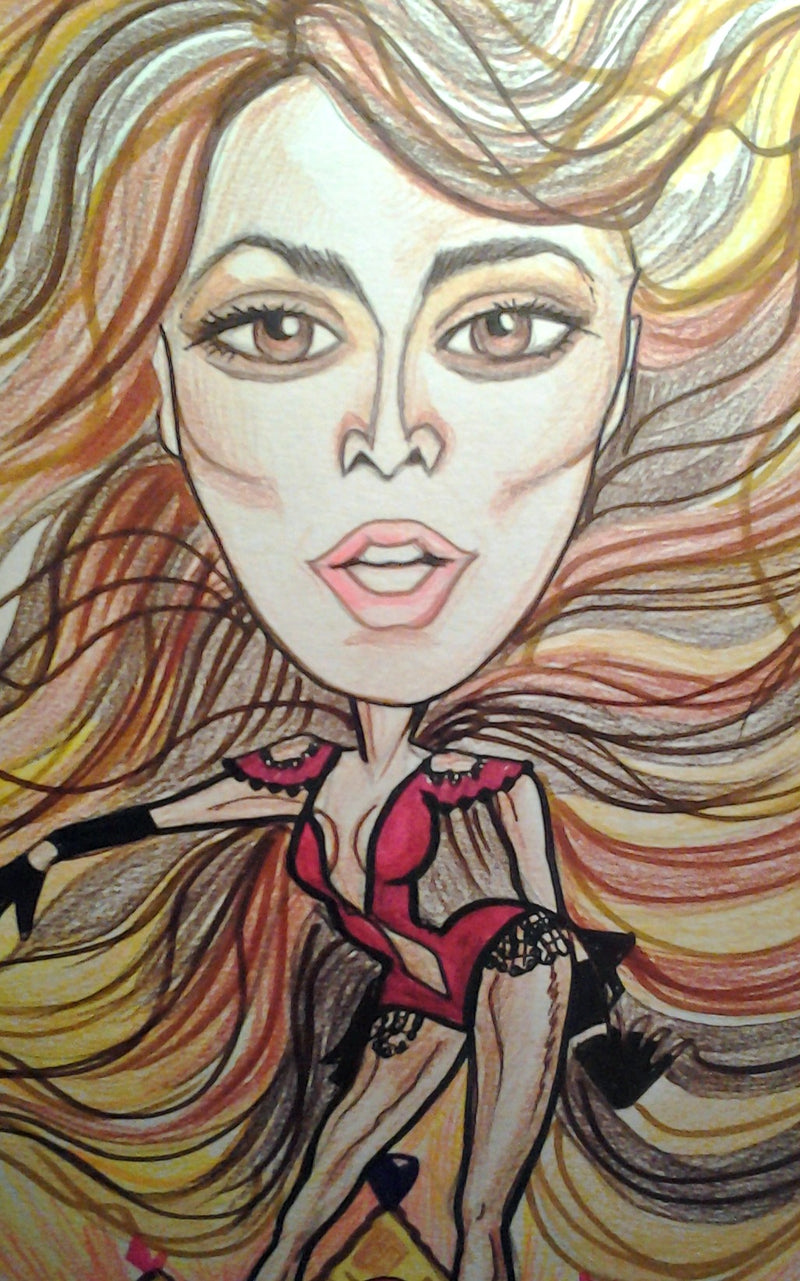 Beyonce Rock and Roll Caricature