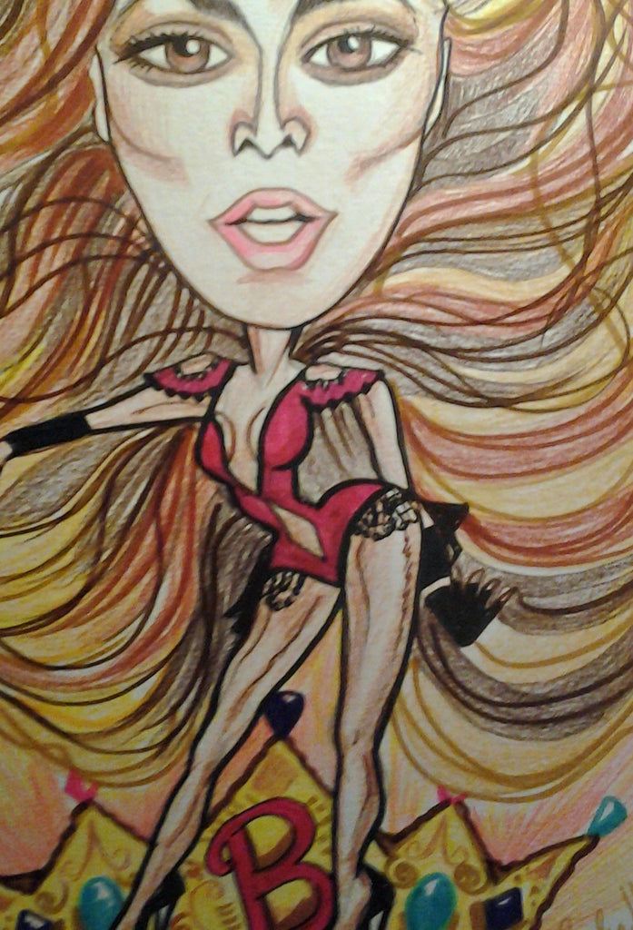 Beyonce Rock and Roll Caricature