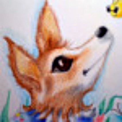 Custom Art Pet Portrait Dog Full Color 8.5 x 11