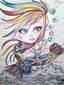 Celebrate The World Big Eye Fantasy Girl Art Print