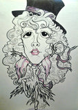 Stevie Nicks Gypsy Pop Portrait Rock and Roll Caricature Music Art