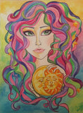 Sun and Moon Goddess Pop Portrait Fantasy Art Print