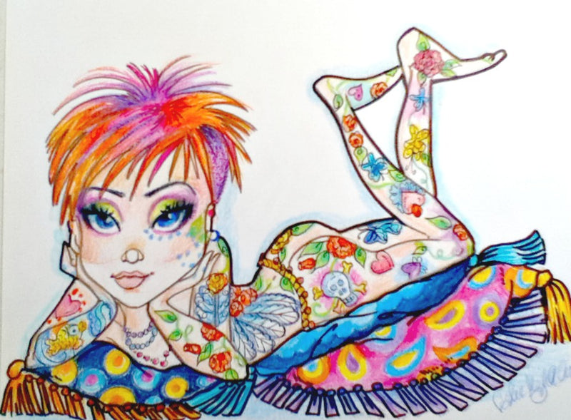 Tattoo Big Eye Girl Fantasy Art Print