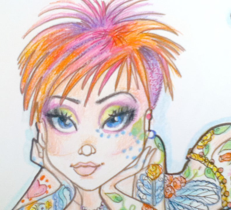 Tattoo Big Eye Girl Fantasy Art Print