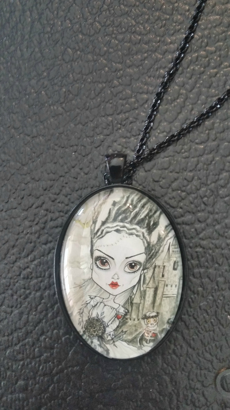 Bride of Frankenstein Art Pendant