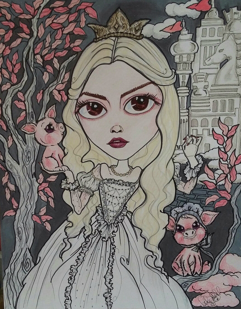 Wonderland The White Queen Fairytale Lowbrow Art