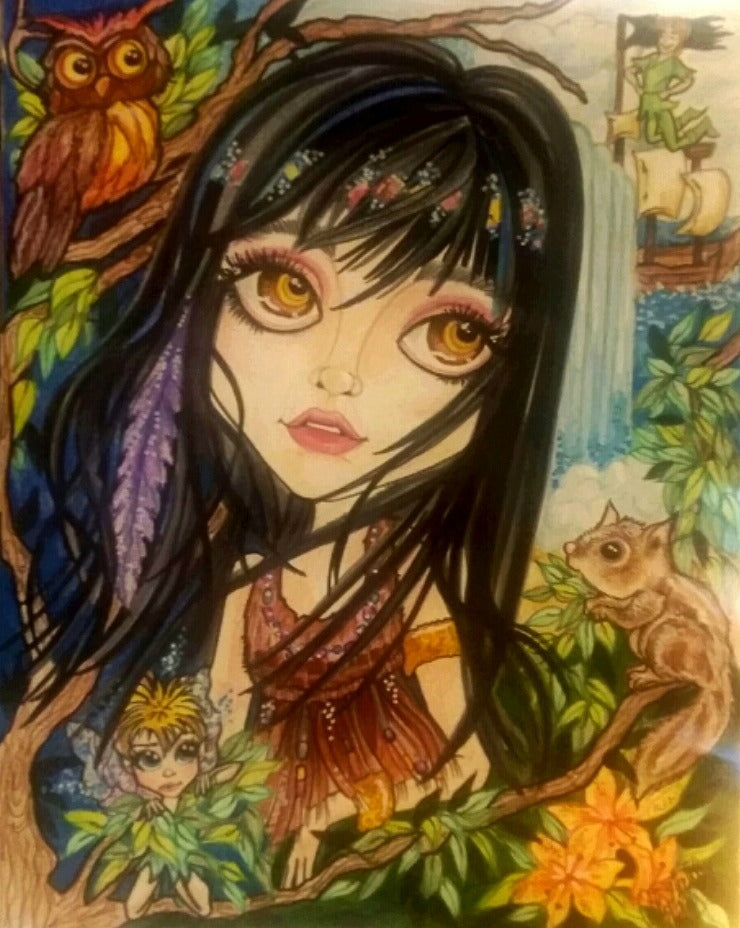 Tiger Lily in Neverland Fairytale Fantasy Art Print