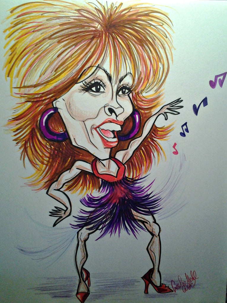 Tina Turner Rock and Roll Caricature Art Print