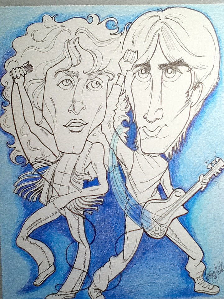  Roger Daltry and Pete Townsend The Who Rock and Roll Caricature